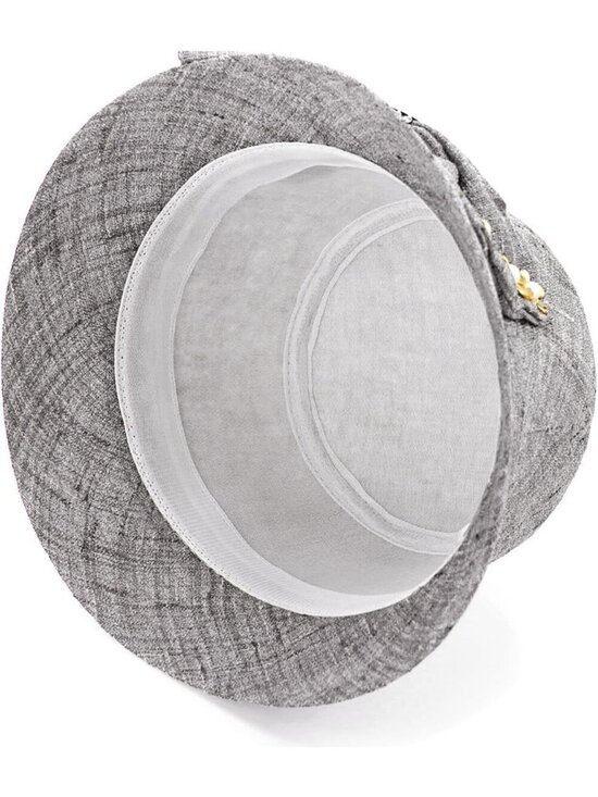 Women\'s Grey Vintage Felt Cloche inter Floral Fedora Imported Bucket Hat main image 7